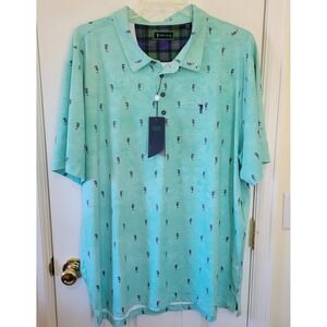 William Murray Golf Polo Shirt Mens XXXL Sea Green Seahorse Print NWT New